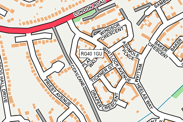 RG40 1GU map - OS OpenMap – Local (Ordnance Survey)