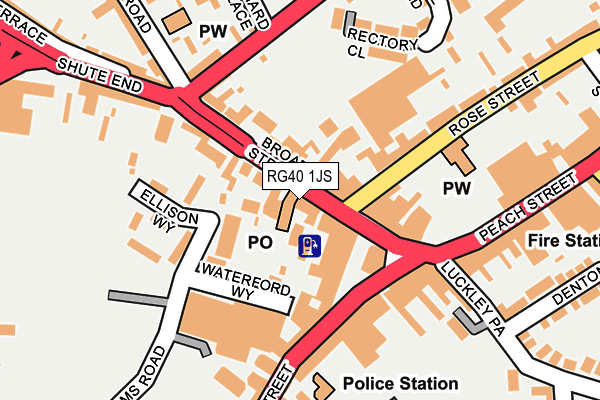 RG40 1JS map - OS OpenMap – Local (Ordnance Survey)