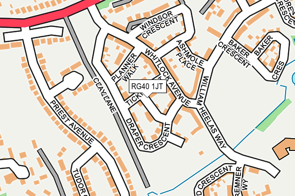 RG40 1JT map - OS OpenMap – Local (Ordnance Survey)