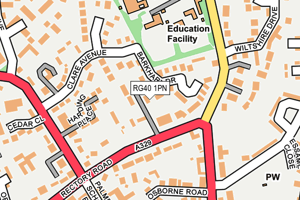 RG40 1PN map - OS OpenMap – Local (Ordnance Survey)