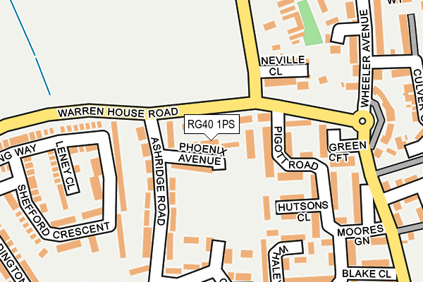 RG40 1PS map - OS OpenMap – Local (Ordnance Survey)