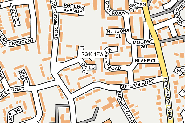 RG40 1PW map - OS OpenMap – Local (Ordnance Survey)
