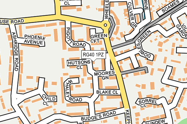 RG40 1PZ map - OS OpenMap – Local (Ordnance Survey)