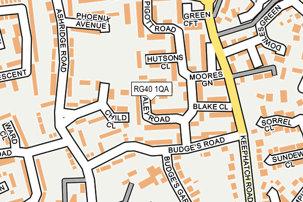 RG40 1QA map - OS OpenMap – Local (Ordnance Survey)