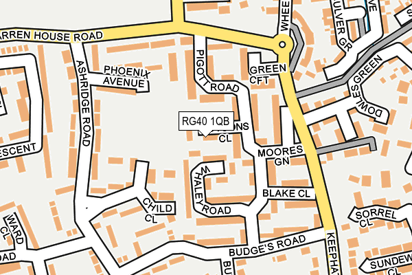 RG40 1QB map - OS OpenMap – Local (Ordnance Survey)