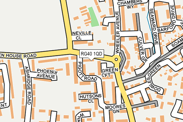 RG40 1QD map - OS OpenMap – Local (Ordnance Survey)