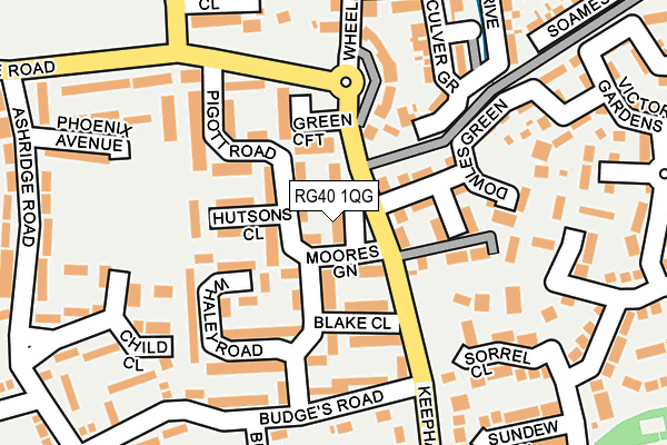 RG40 1QG map - OS OpenMap – Local (Ordnance Survey)
