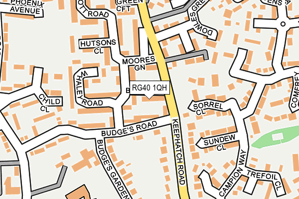 RG40 1QH map - OS OpenMap – Local (Ordnance Survey)