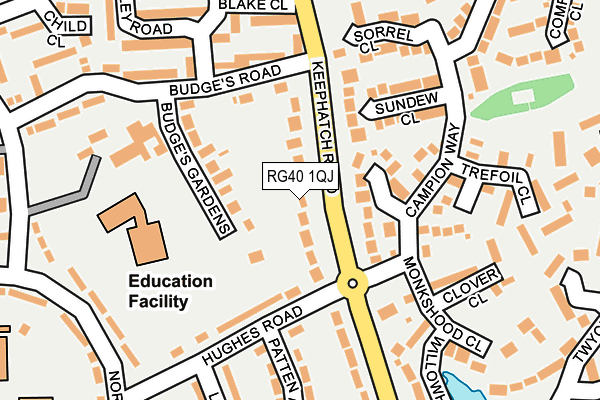 RG40 1QJ map - OS OpenMap – Local (Ordnance Survey)