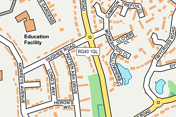 RG40 1QL map - OS OpenMap – Local (Ordnance Survey)