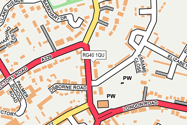 RG40 1QU map - OS OpenMap – Local (Ordnance Survey)