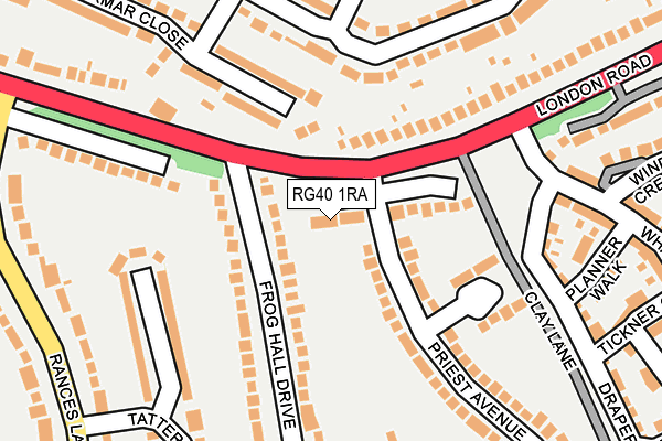 RG40 1RA map - OS OpenMap – Local (Ordnance Survey)