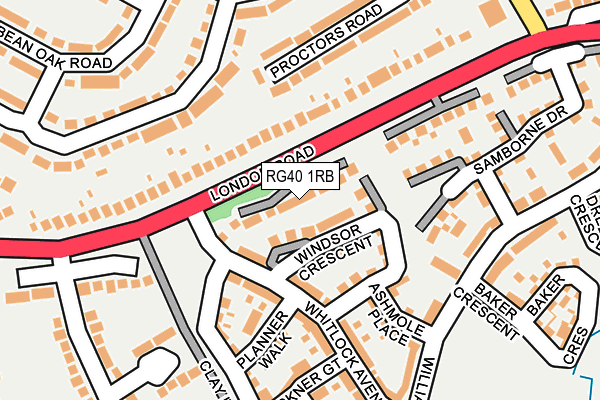 RG40 1RB map - OS OpenMap – Local (Ordnance Survey)