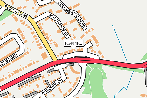 RG40 1RE map - OS OpenMap – Local (Ordnance Survey)