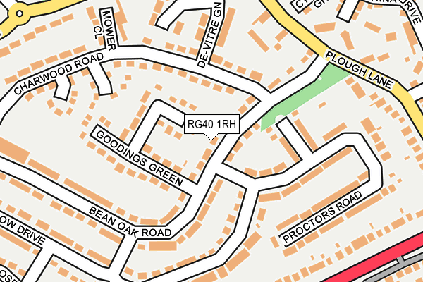 RG40 1RH map - OS OpenMap – Local (Ordnance Survey)