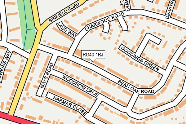 RG40 1RJ map - OS OpenMap – Local (Ordnance Survey)