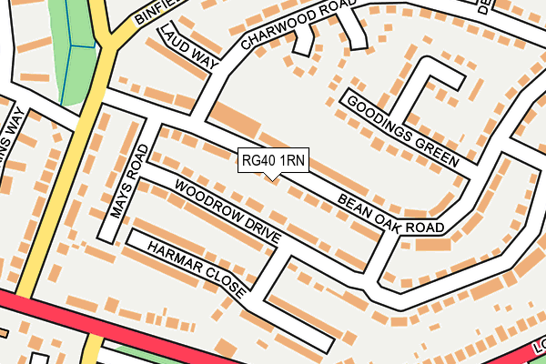 RG40 1RN map - OS OpenMap – Local (Ordnance Survey)