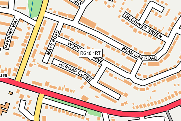RG40 1RT map - OS OpenMap – Local (Ordnance Survey)