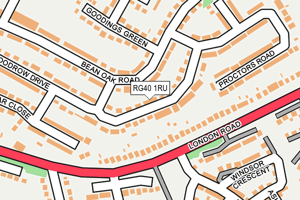 RG40 1RU map - OS OpenMap – Local (Ordnance Survey)