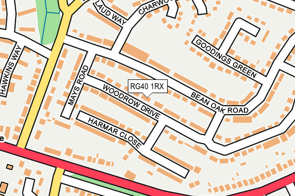 RG40 1RX map - OS OpenMap – Local (Ordnance Survey)