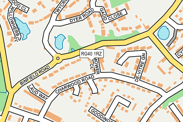 RG40 1RZ map - OS OpenMap – Local (Ordnance Survey)