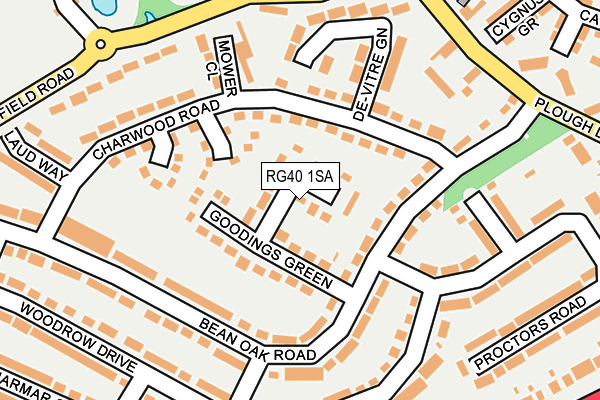 RG40 1SA map - OS OpenMap – Local (Ordnance Survey)