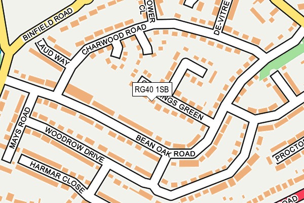 RG40 1SB map - OS OpenMap – Local (Ordnance Survey)