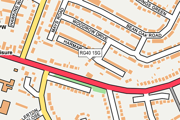 RG40 1SG map - OS OpenMap – Local (Ordnance Survey)