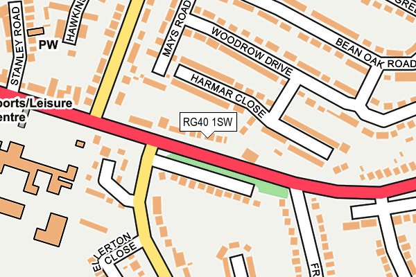 RG40 1SW map - OS OpenMap – Local (Ordnance Survey)