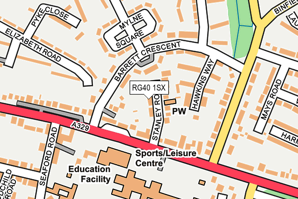 RG40 1SX map - OS OpenMap – Local (Ordnance Survey)