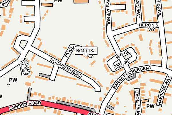 RG40 1SZ map - OS OpenMap – Local (Ordnance Survey)