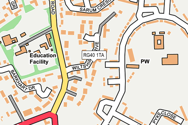 RG40 1TA map - OS OpenMap – Local (Ordnance Survey)