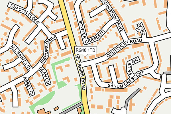 RG40 1TD map - OS OpenMap – Local (Ordnance Survey)