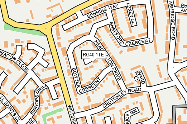 RG40 1TE map - OS OpenMap – Local (Ordnance Survey)