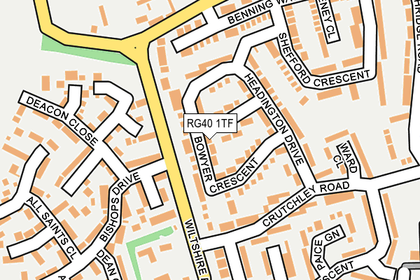 RG40 1TF map - OS OpenMap – Local (Ordnance Survey)
