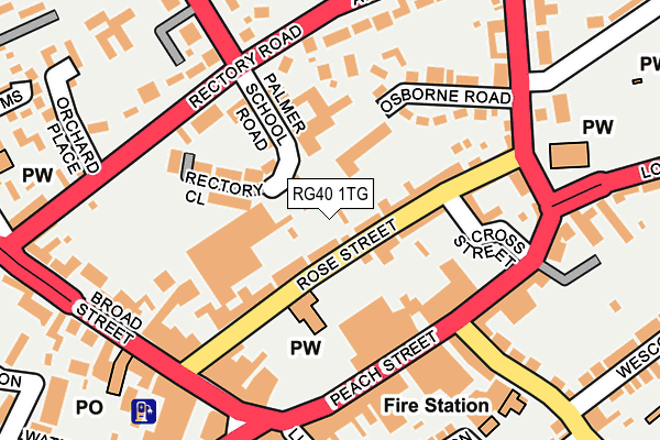 RG40 1TG map - OS OpenMap – Local (Ordnance Survey)