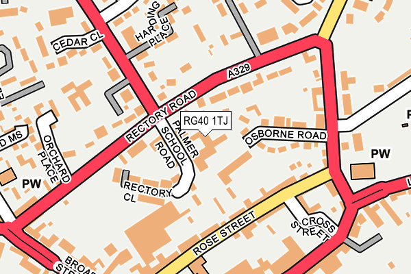 RG40 1TJ map - OS OpenMap – Local (Ordnance Survey)