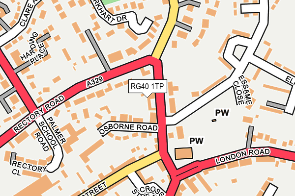 RG40 1TP map - OS OpenMap – Local (Ordnance Survey)