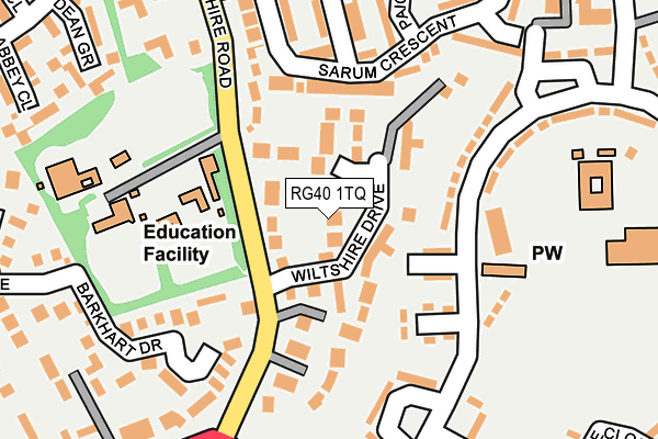 RG40 1TQ map - OS OpenMap – Local (Ordnance Survey)