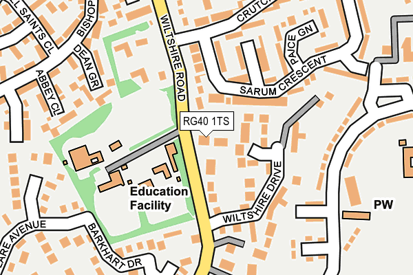 RG40 1TS map - OS OpenMap – Local (Ordnance Survey)