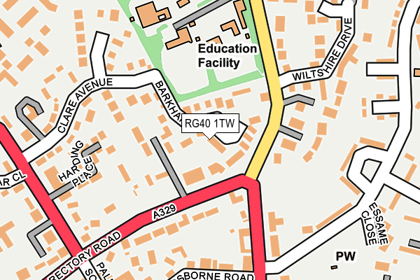 RG40 1TW map - OS OpenMap – Local (Ordnance Survey)