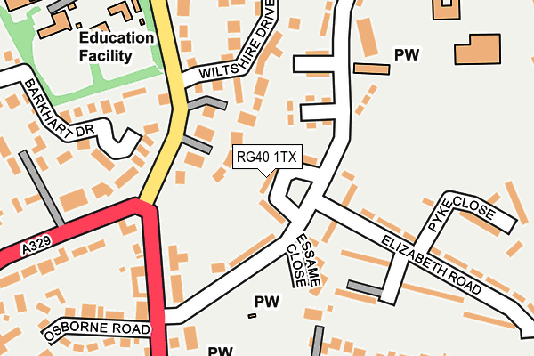 RG40 1TX map - OS OpenMap – Local (Ordnance Survey)