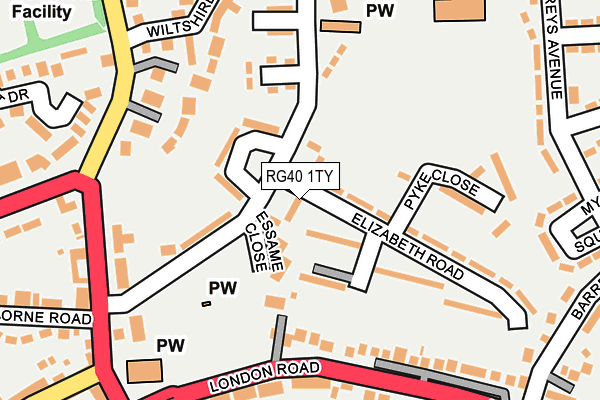 RG40 1TY map - OS OpenMap – Local (Ordnance Survey)