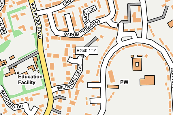 RG40 1TZ map - OS OpenMap – Local (Ordnance Survey)