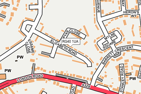 RG40 1UA map - OS OpenMap – Local (Ordnance Survey)