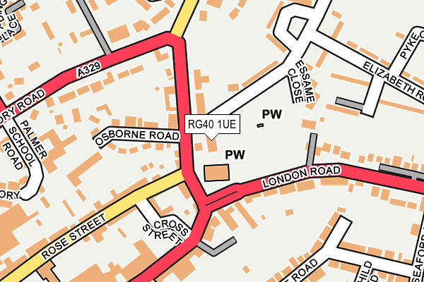 RG40 1UE map - OS OpenMap – Local (Ordnance Survey)