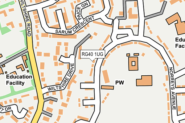 RG40 1UG map - OS OpenMap – Local (Ordnance Survey)