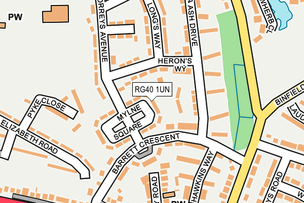 RG40 1UN map - OS OpenMap – Local (Ordnance Survey)