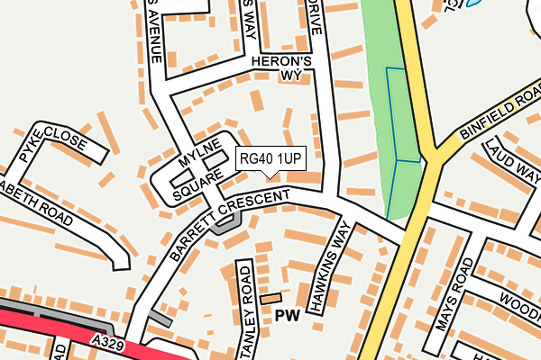 RG40 1UP map - OS OpenMap – Local (Ordnance Survey)