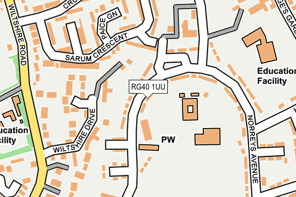 RG40 1UU map - OS OpenMap – Local (Ordnance Survey)